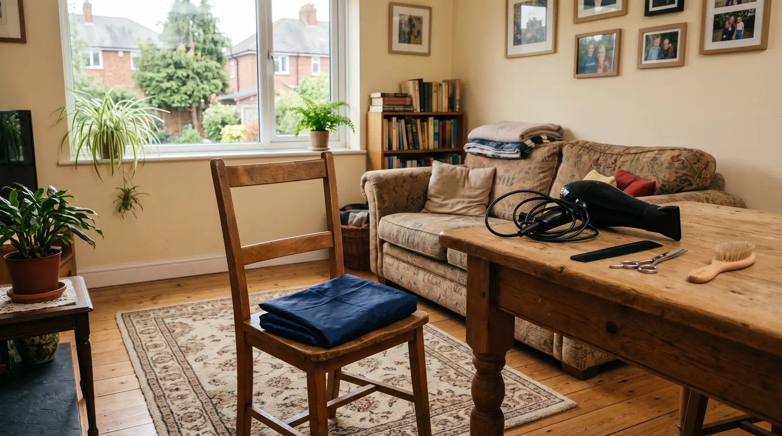 A mobile hairdresser at work in a client’s home