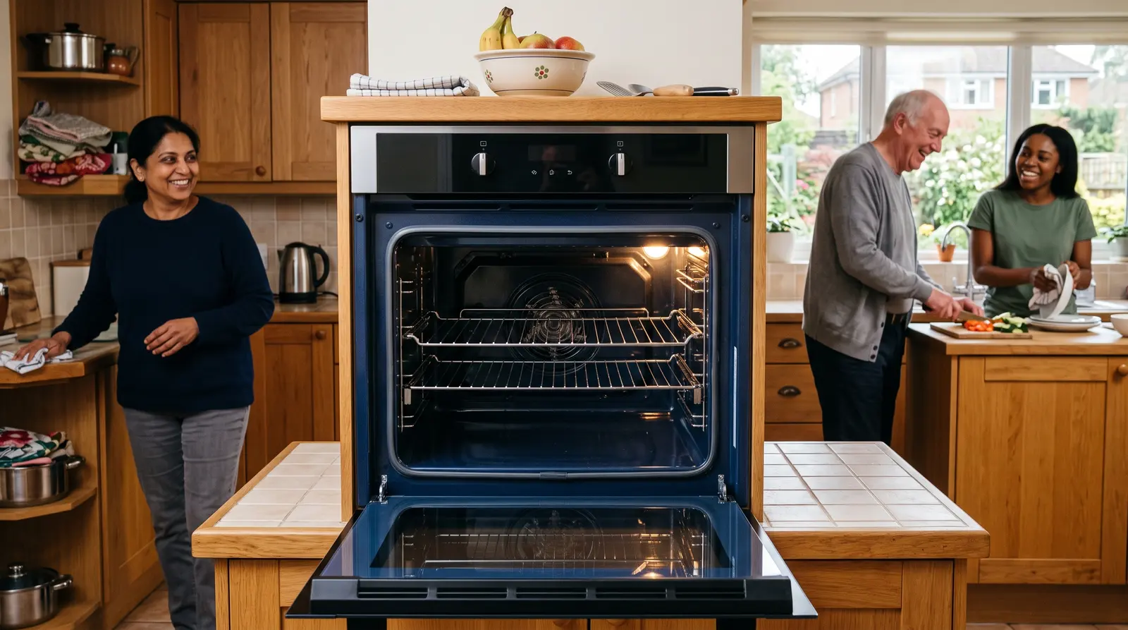 A spotless oven interior gleaming after a deep clean