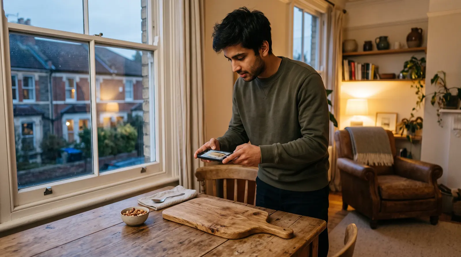 A side business booking page open on a phone